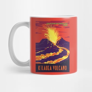 WPA Poster of Kilauea volcano at Hawaii Volcanoes National Park, Hawaii, USA Mug